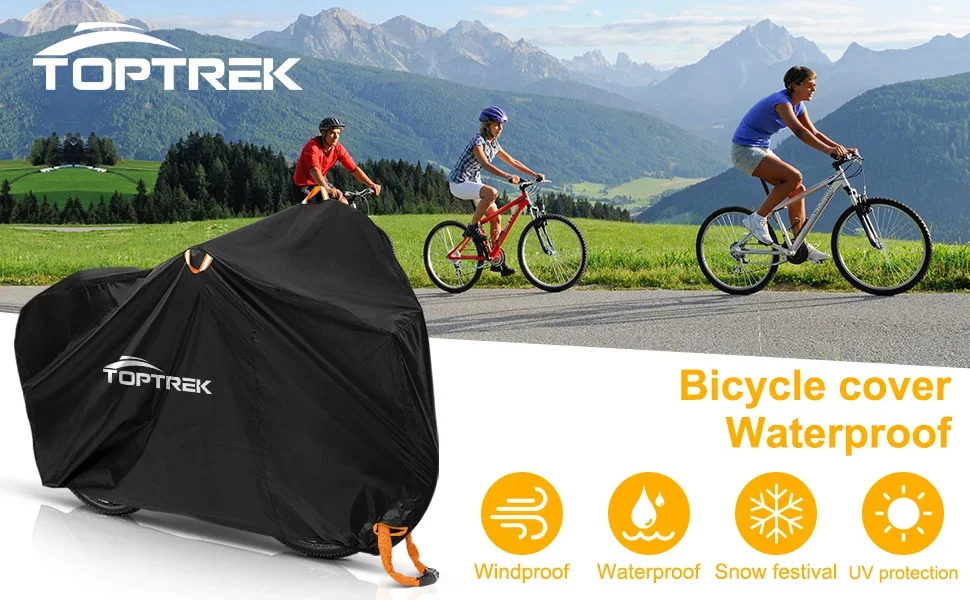 Toptrek210D Allwetter-Fahrradabdeckung Wasserdicht Staubdicht UV-Beständig Langlebig Mehrzweck Tragbarer Fahrradschutz für Rennräder und MTB – Detail 2