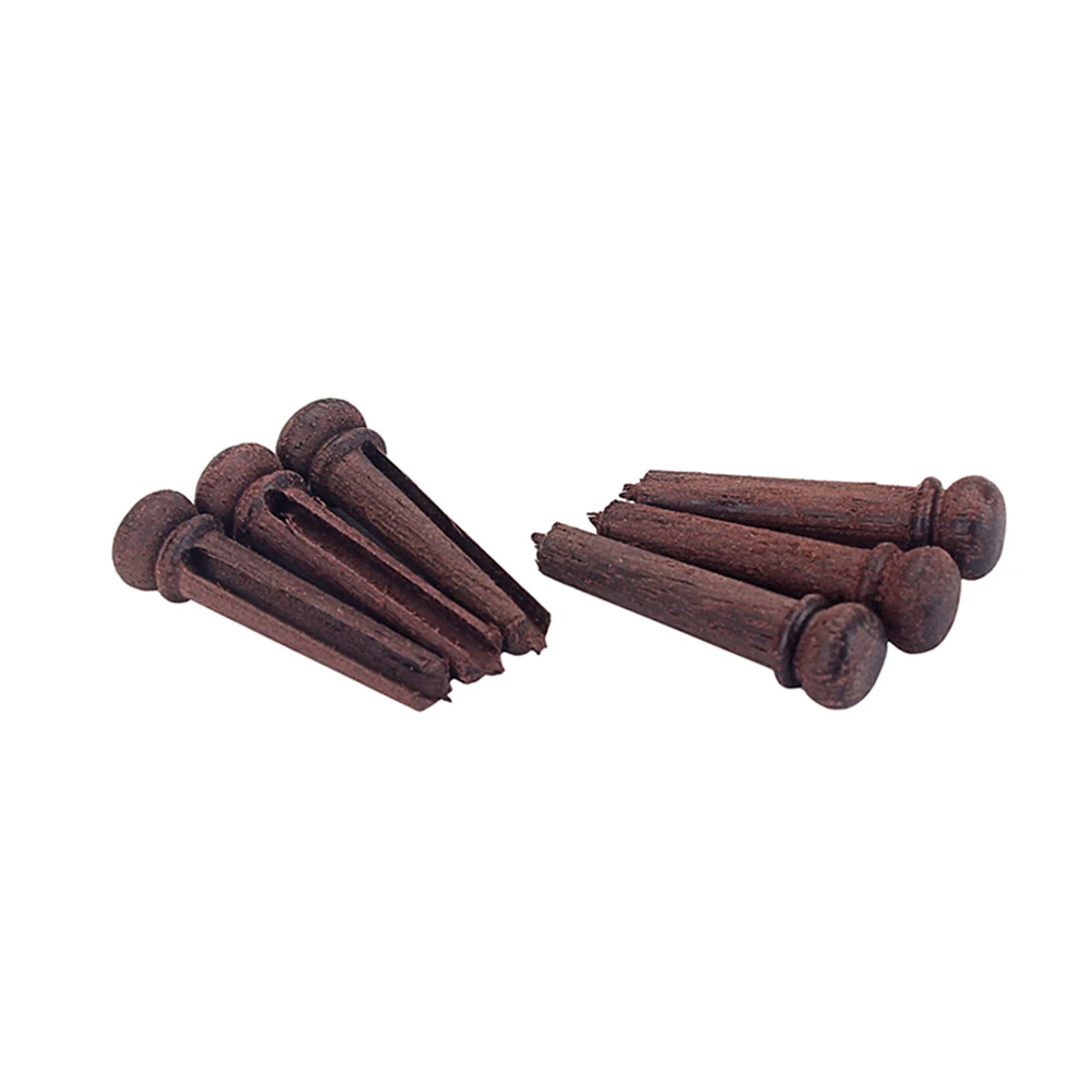 

6pcs Bridge Pins Rosewood Premium Replacement Parts For Folk Guitar Wood Tone Enhancement Guitar Accessories Instrument Parts