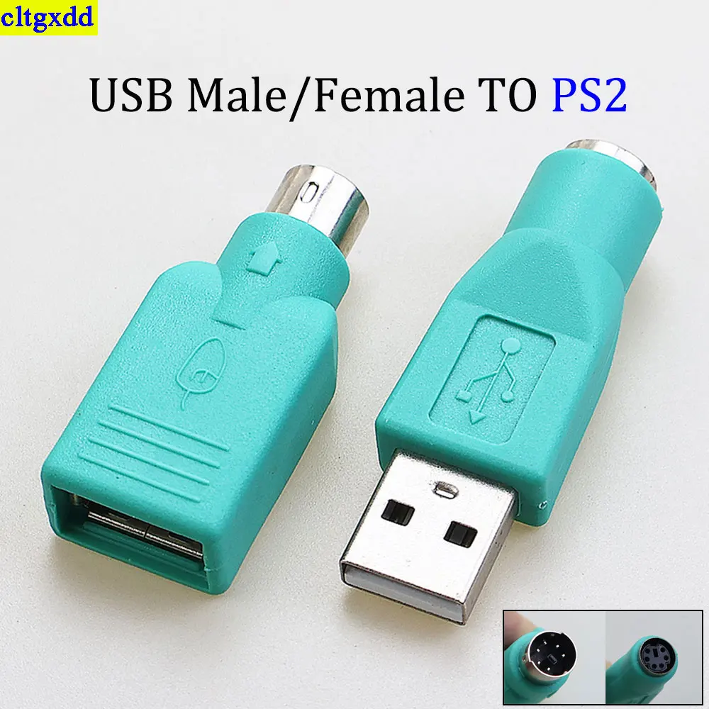 

cltgxdd 1 piece USB Male Female to PS2 6-pin adapter male female plug connector keyboard mouse conversion adapter connector