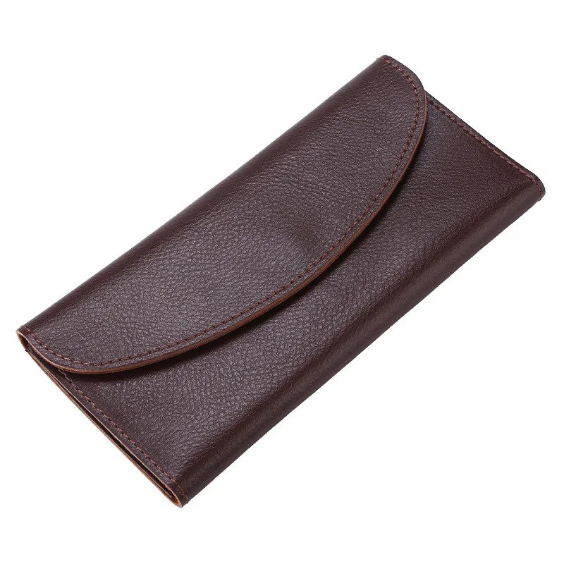 Genuine Leather Women\'s Long Wallet Fashion Envelope Design Clutch Wallets Female Purse Slim Card Holder Ladies Cash Money Bag