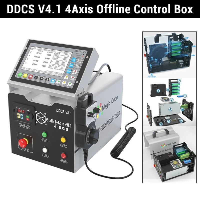آلة نقش جهاز التوجيه CNC ذات 4 محاور من BulkMan3D ULTIMATE Bee مع صندوق تحكم غير متصل DDCSV4.1 لطحن الخشب والمعادن والأكريليك PCB #5