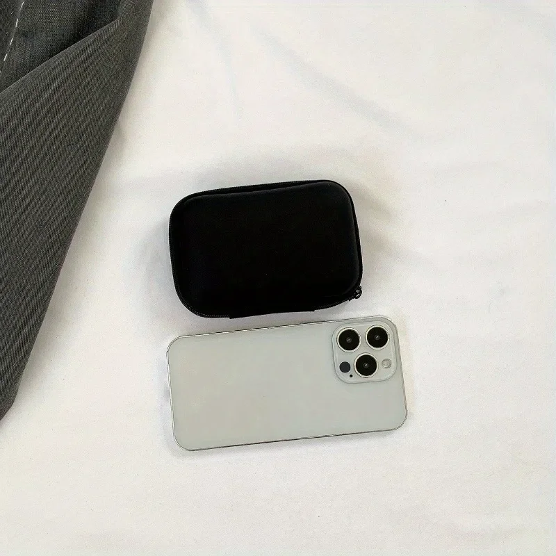 Stylish Eva Headphone Data Cable Storage Hard Drive Bag Simple Portable Charger Headphone Zipper Box