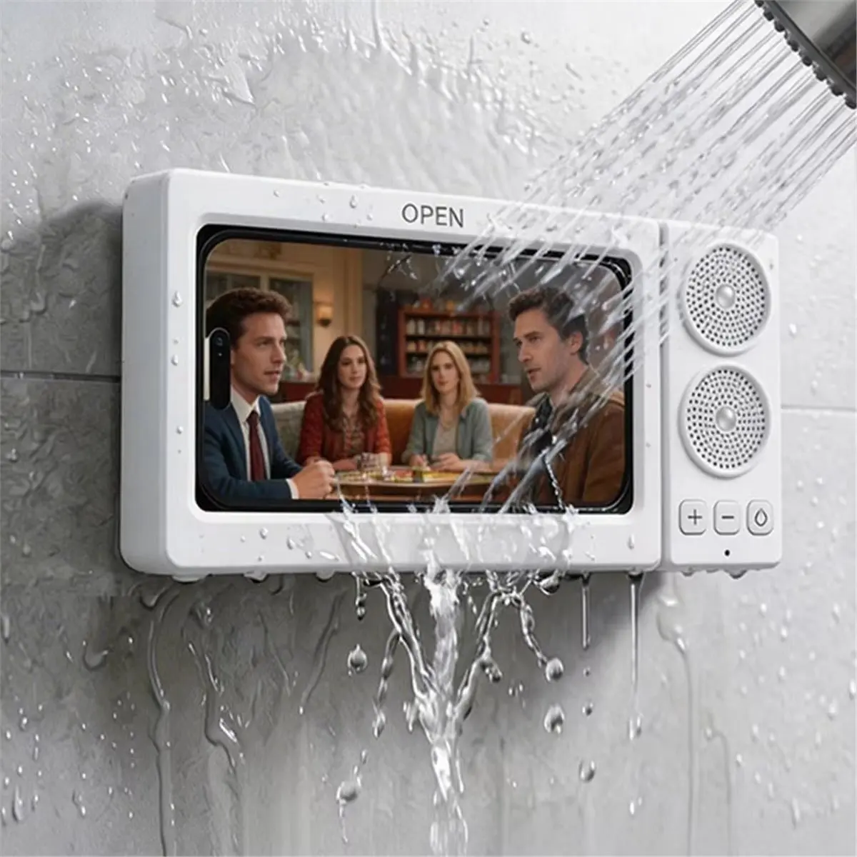 A32I Hi-Res Sound Mode Portable Speaker Mobile Phone for Home Use Shower Phone Holder Waterproof Touch Screen Black