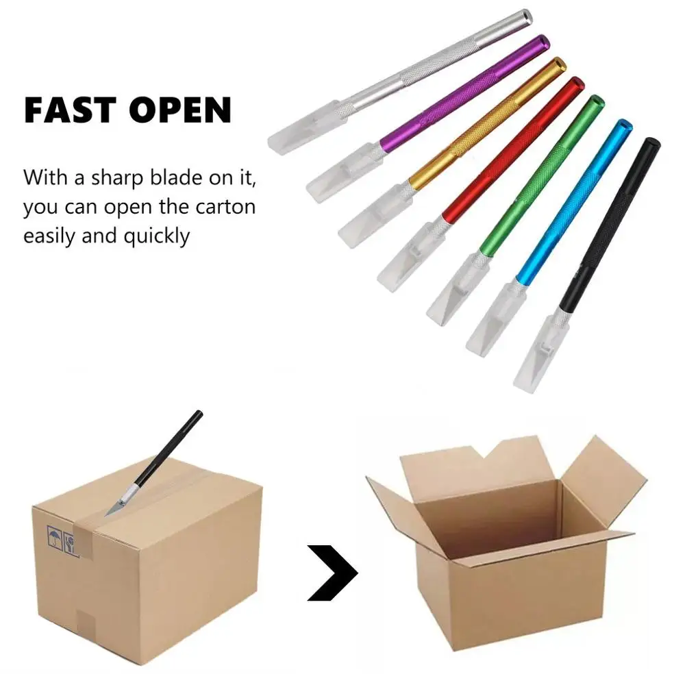 Kit de Herramientas de Cuchillo Metálico con Hojas Antideslizantes, Cuchillo para Grabar, Cortar Películas de Teléfono Móvil, Papel, Manualidades y Tallado