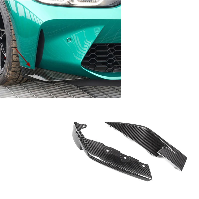 

OEM Style Dry Carbon fiber Replacement Front Bumper Splitter 2 PCS For BMW M3 G80 4-Door/ M4 G82 G83 2-Door 2021+