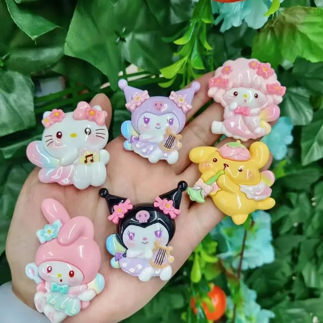 2 stücke große Karte Musik Sanrio Charakter Harz Flatback Cabochons DIY Schmuck Materialien hand gefertigte Handwerk Charms