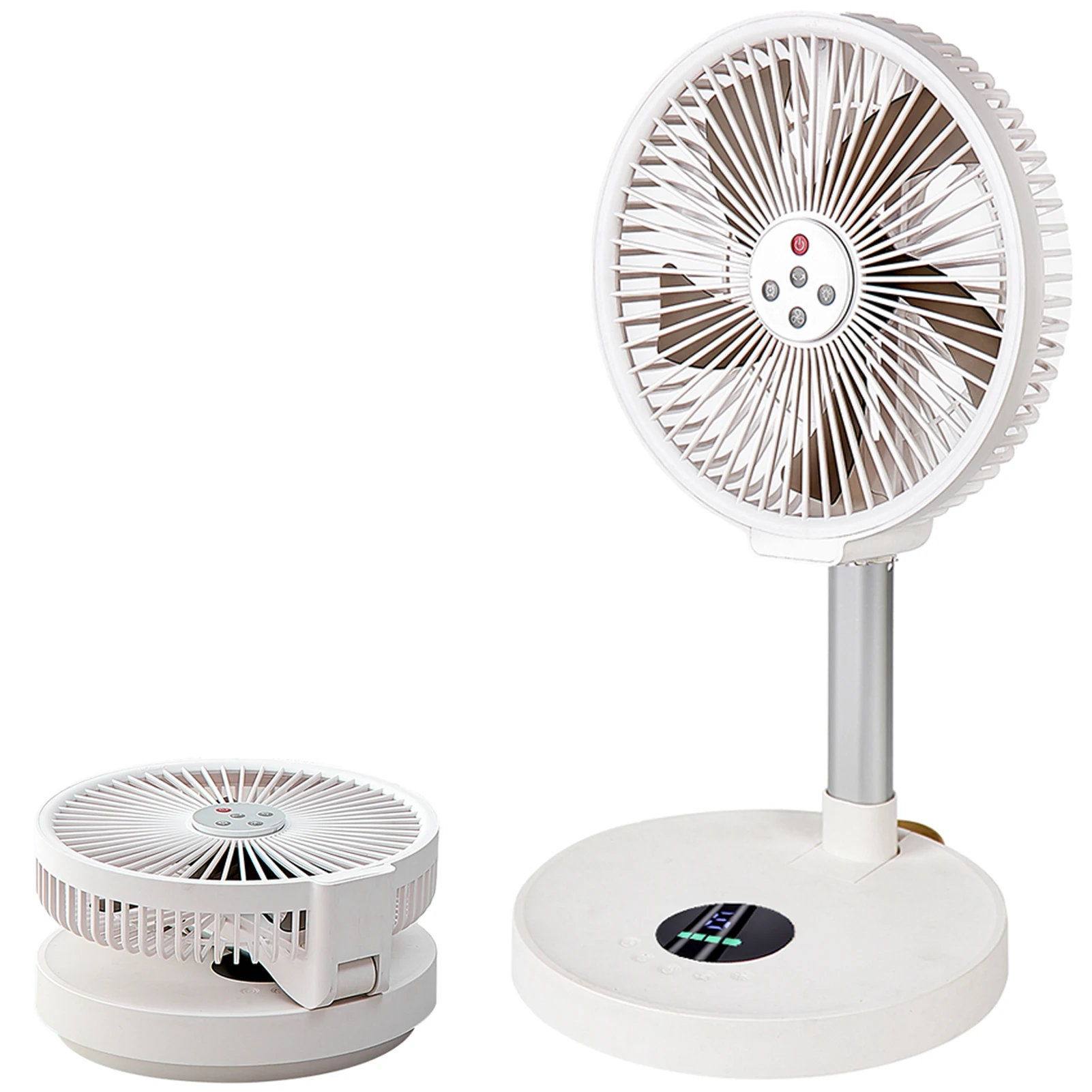 Remote Control Folding Fan Home Bedroom Outdoor Camping Fan Silent LED Night Light Left and Right Shaking 10 Inch 7200mAh Fan image 3