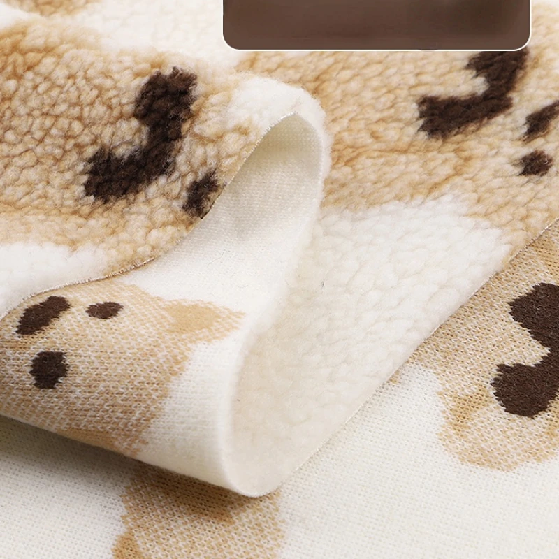 45x50CM Thickened Printed Lamb Wool Fabric Soft Warm Plush Doll Clothes Glove Lining Sweaters Fabric Diy Sewing TJ9721