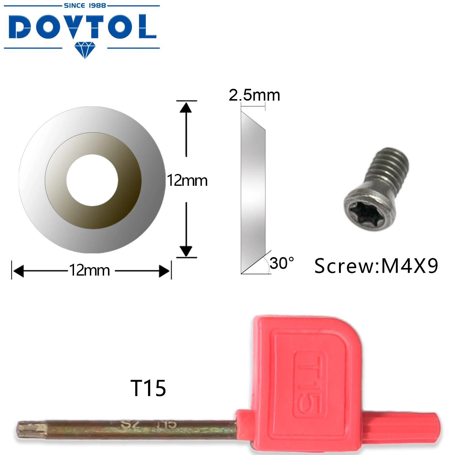 Ci3 12x2.5mm Round Carbide Inserts Cutters Knives BladesFit For DIY Lathe Wood Turning Finisher Hollower Tool 5pcs