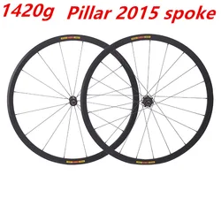 1420g RUJIXU ultra-light 700C frame height 30/40/50mm road wheel set V/C brake aluminium Pillar2015 spokes
