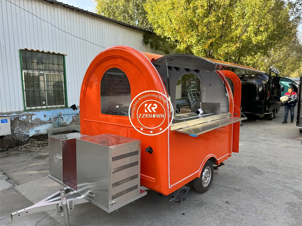 Custom Food Truck Van Mobile Kitchen Street Snack Coffee Kiosk Hot Dog Ice Cream Cart With Fully Equipments Food Trailer