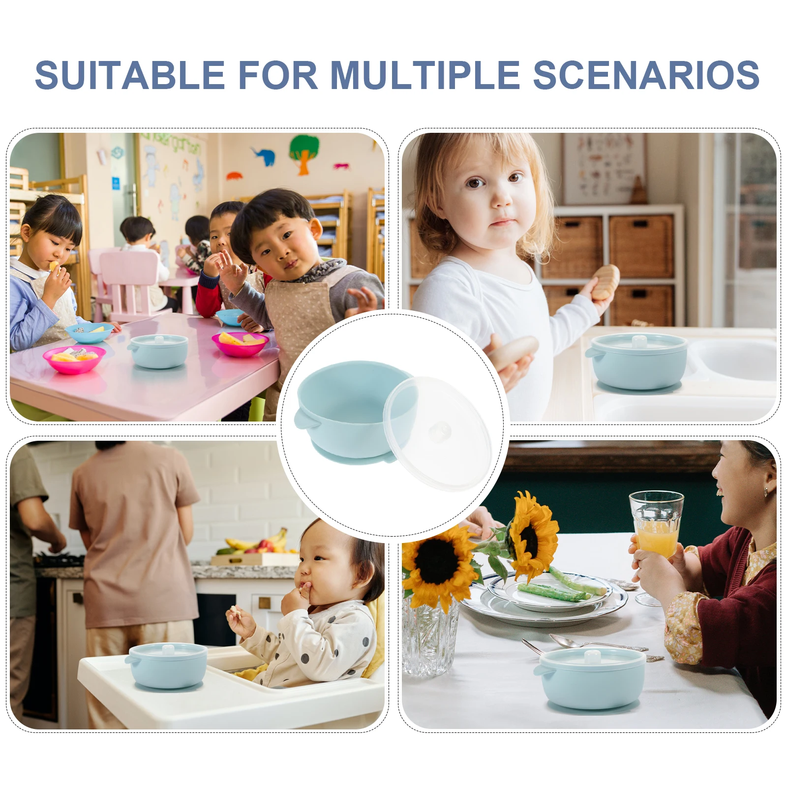 

1 set Safe Stainless Steel Baby Bowl Solid Kids Feeding Bowls Toddler Diner Tableware Heat Resistant Non-Slip Insulated Double