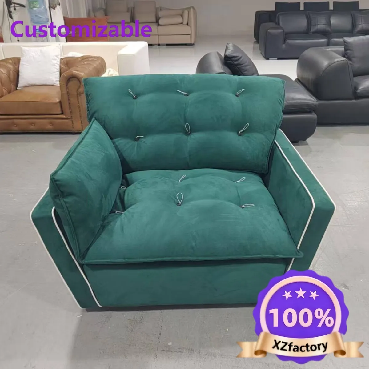 Factory Direct 2026 Top Salón, dormitorio, sofá giratorio individual de tela mate.