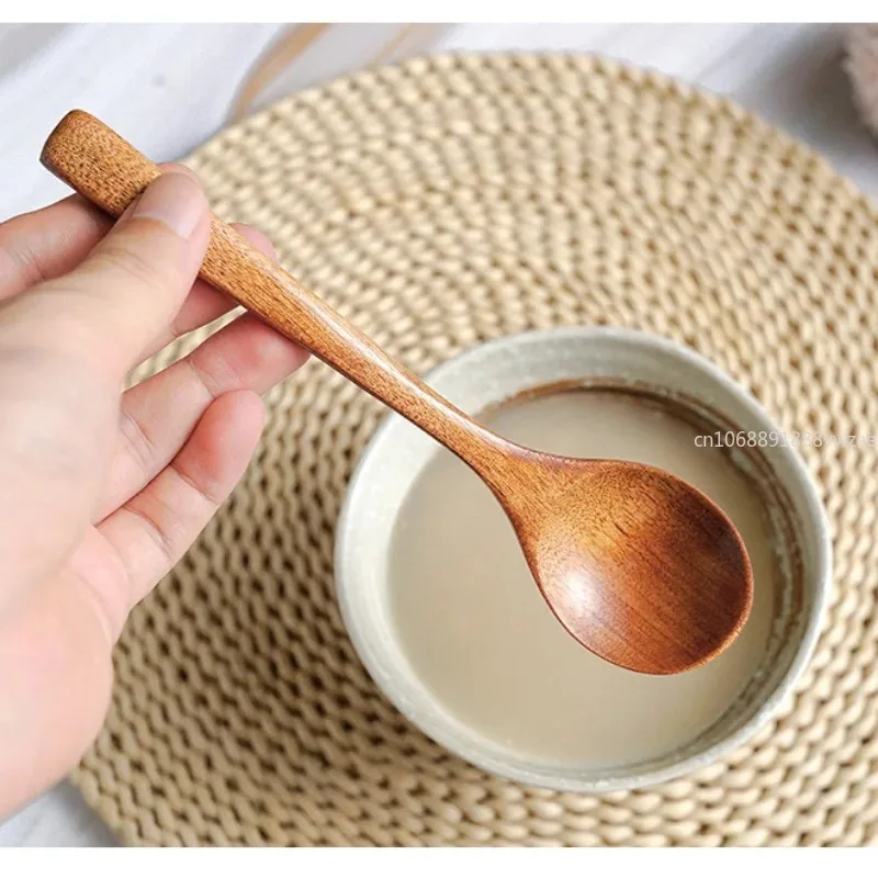 Wooden Spoon Bamboo Kitchen Cooking Utensil Tool Soup Teaspoon Catering for Kicthen Wooden  Bamboo  Dinner Accessories