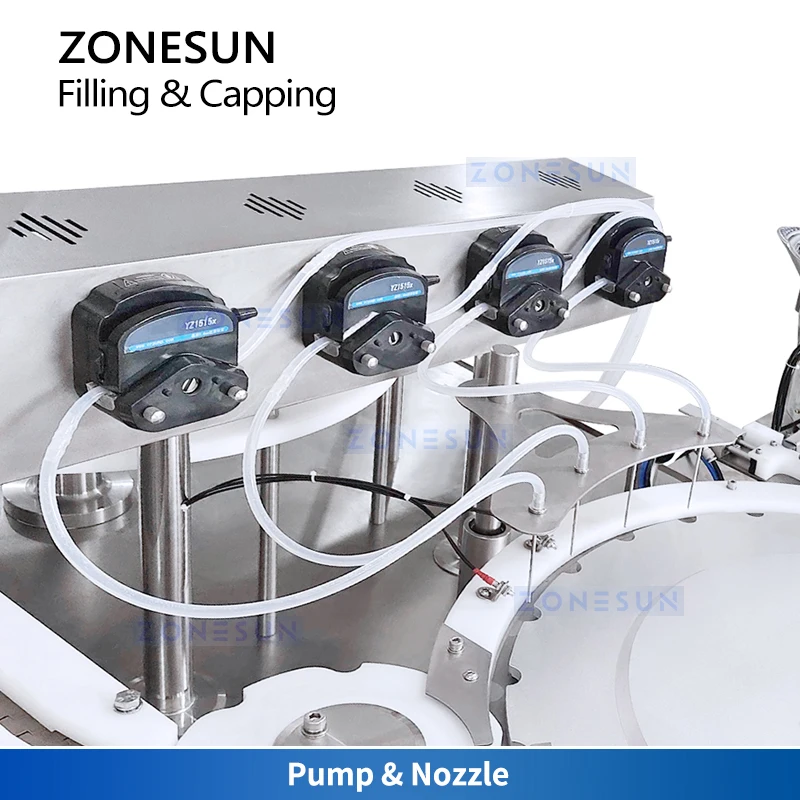 Zonesun ZS-AFC39 Riempitrice automatica per bottiglie ad alta velocità e tappatrice Riempitrice monoblocca Riempitrice per pompa peristaltica