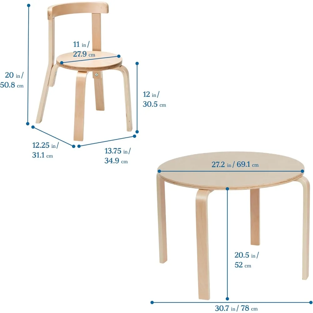 Seating, 5-Piece Table and Chairs Set, Natural