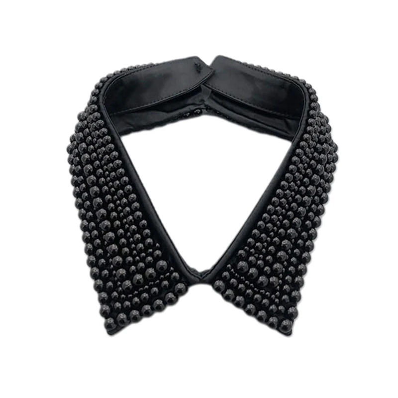 Fashion Shirt Detachable Collar False Collar All-match Pearls Embellished Collar Clothes Accessories for Anniversary