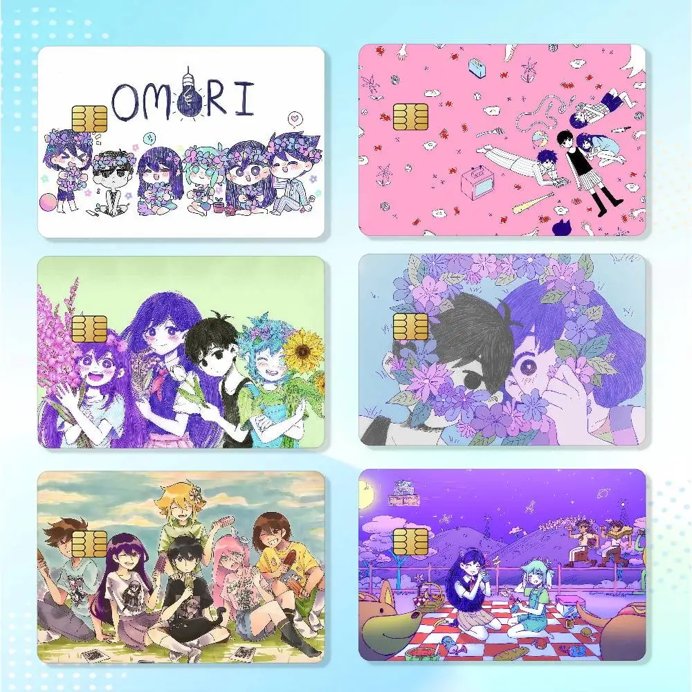 Cartoon Games O-omori Matte Card Stickers For Credit Cards Debit Cards And Transit Cards 4Pcs