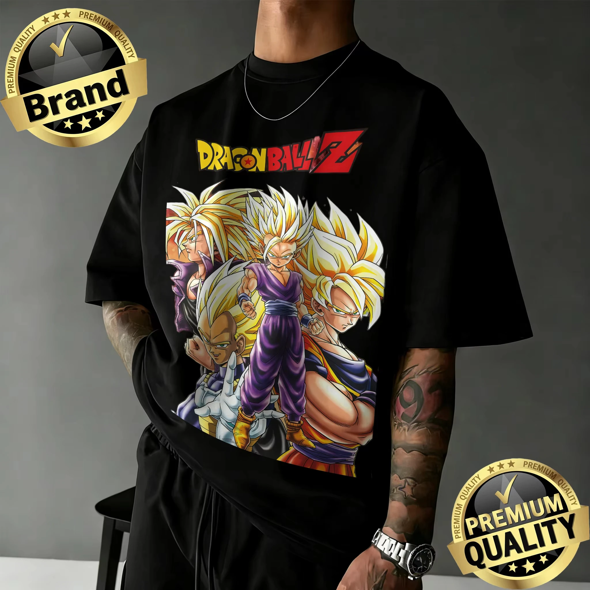 

Футболка с принтом Dragon Ball Z Super Saiyan 2026 - Винтажная хлопковая футболка - Подходит как для мужчин, так и для женщин - Повседневная уличная одежда