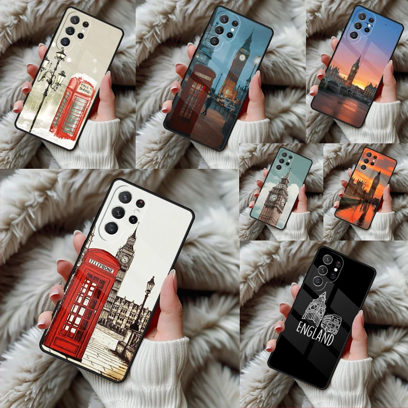 London Bus England Big Ben Phone Case For Samsung Galaxy S24 S25 S26 Ultra S22 S23 Plus S21 S20 FE Note10 TPU Cover