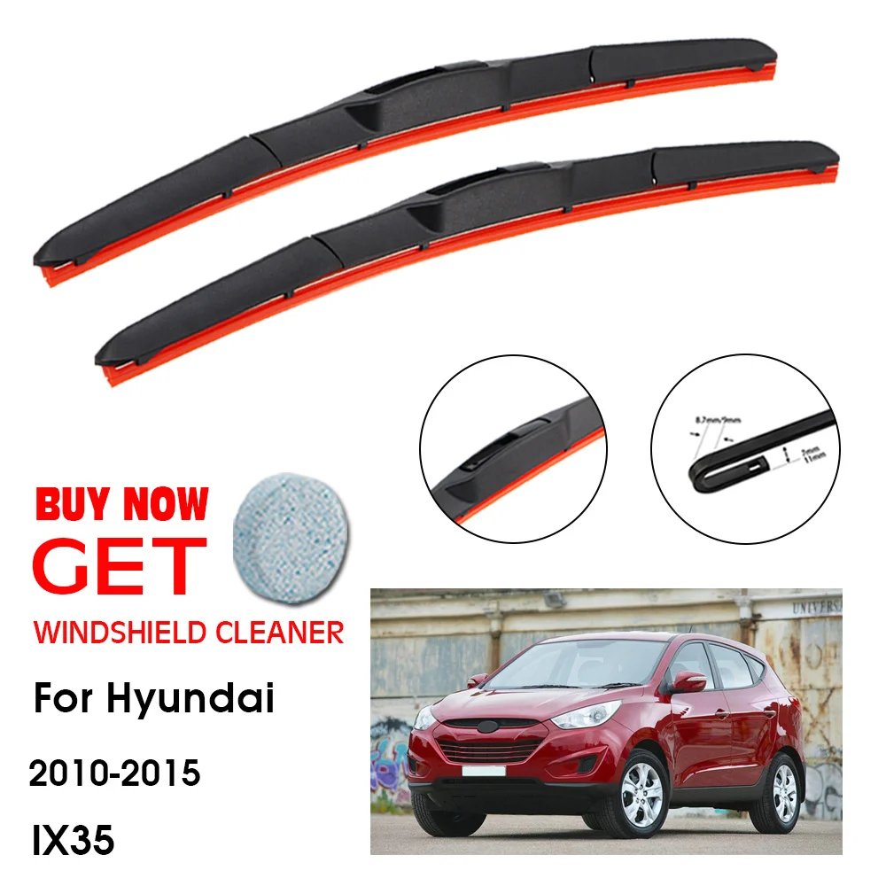 

Car Wiper For Hyundai IX35 24"+16" 2010-2015 Front Window Washer Windscreen Windshield Silica Gel Wiper Blades Accessorie