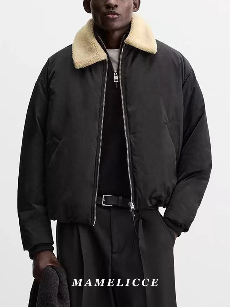 MAMELICCE Original design berber Fleece Fur Turn-down collar Cotton clothes high quality padding jackets man winter Men's tops