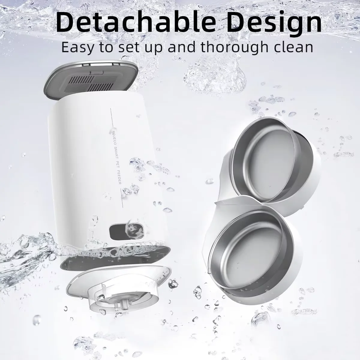 ROJECO 4L 自動給餌器 スマートWi-Fi対応 アプ - Timed Cat Dog Food Dispenser 4L のレビューと価格