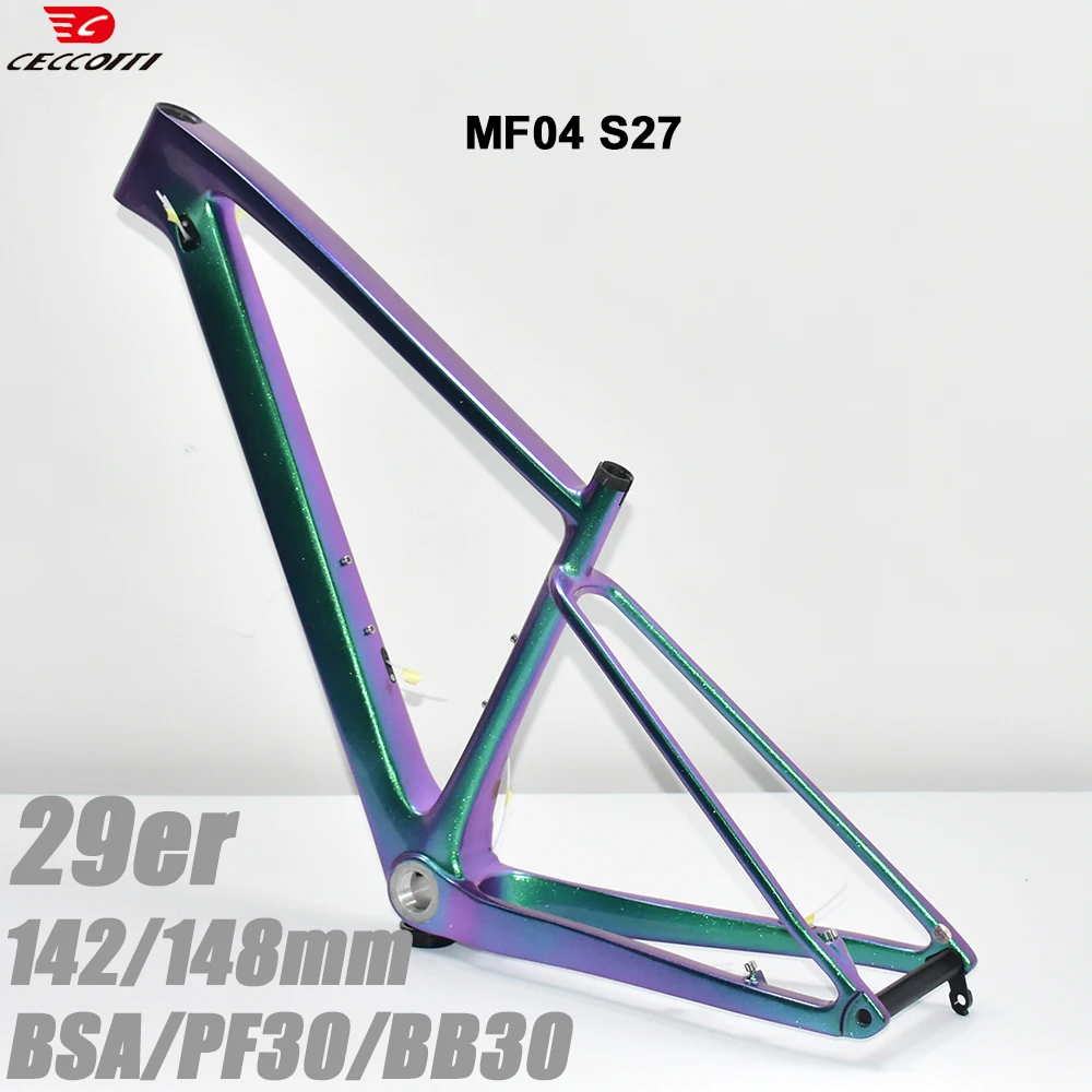 

CECCOTTI Chameleon Color For 29er MTB Frame T1000 Full Carbon 135/142 or 148mm Boost Bicycle Frame