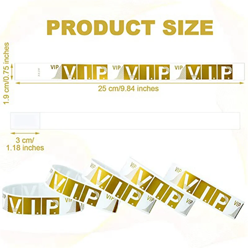 

2000 Pcs VIP Wristbands Lightweight Event Bracelets Personalized Party Wrist Bands Colored Waterproof Armband