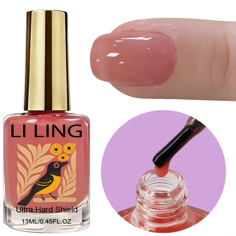 Peach Pink Härtungsmittel – schnell trocknend, ohne Lampe, einfache Anwendung, für Anfänger und Profis, verleiht Glanz und Stärke, glänzend, langanhaltend – Detail 1