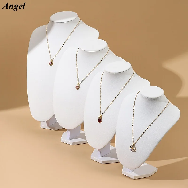 Matte Leather Pendant Necklace Display Stand Mannequin Portrait Jewelry Showcased Window Display Props Luxury Feel Plastic Resin