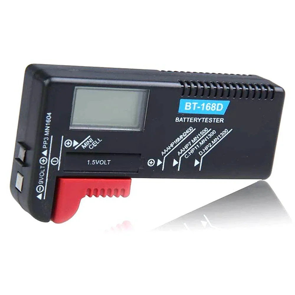 BT-168D Portable Digital Battery Tester Black Digital Battery Power Measuring Instrument The Function Battery Tester