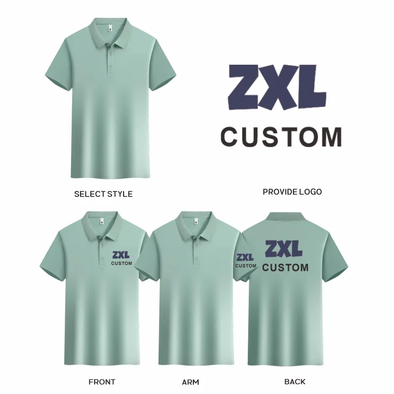 Custom Logo Polo Shirt Summer Casual Breathable Short Sleeve Polo Shirts Business Work Clothing Design Print Embroidery
