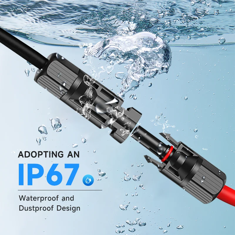 GEYA 10AWG Solar Extension Cable - Female/Male Connectors, 2000VDC - Fits Solar Panels, Adaptor Controllers, Off-Grid Systems