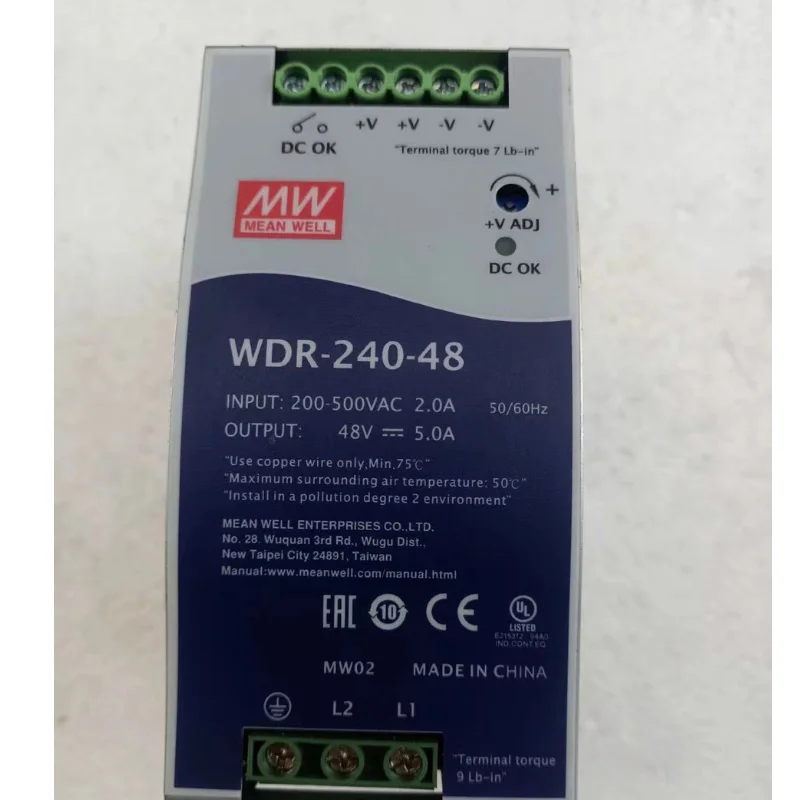 Second hand WDR-240-48 rail power supply tested OK and shipped quickly