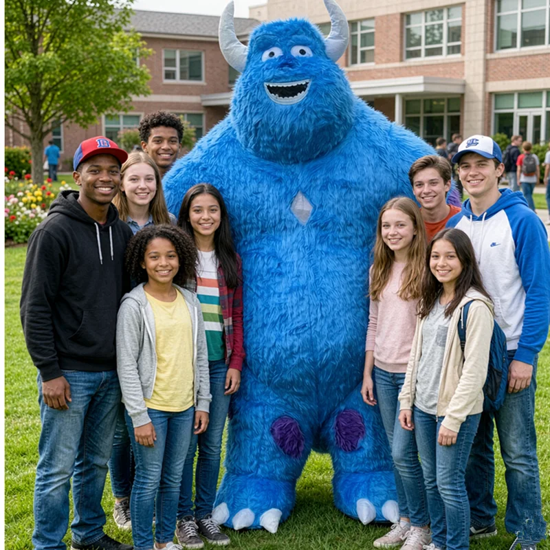 Blue Bear Inflatable Cartoon Doll Costume Giant Mascot Cat Role Play Dress up for Party Celebration view 4