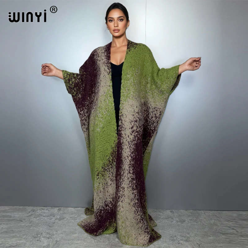 

WINYI зимнее кимоно африканский женский кардиган модное осеннее пальто роскошная куртка удобный теплый кафтан зимний Абая Дубай роскошь