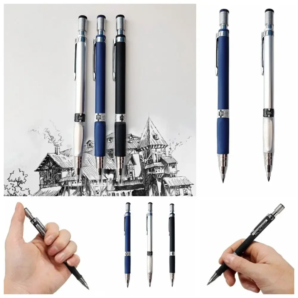 3 Color Sketching Mechanical Pencil Drawing Drafting Propelling Pencil 2.0mm 2B Automatic Pencil Student