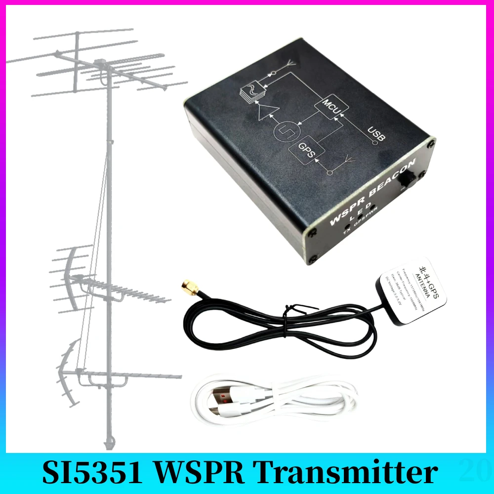 

1-30 МГц SI5351 WSPR-передатчик с TCXO и GPS, автоматическое позиционирование QTH, 23 дБм, для измерительных приборов, аксессуар USB-5V