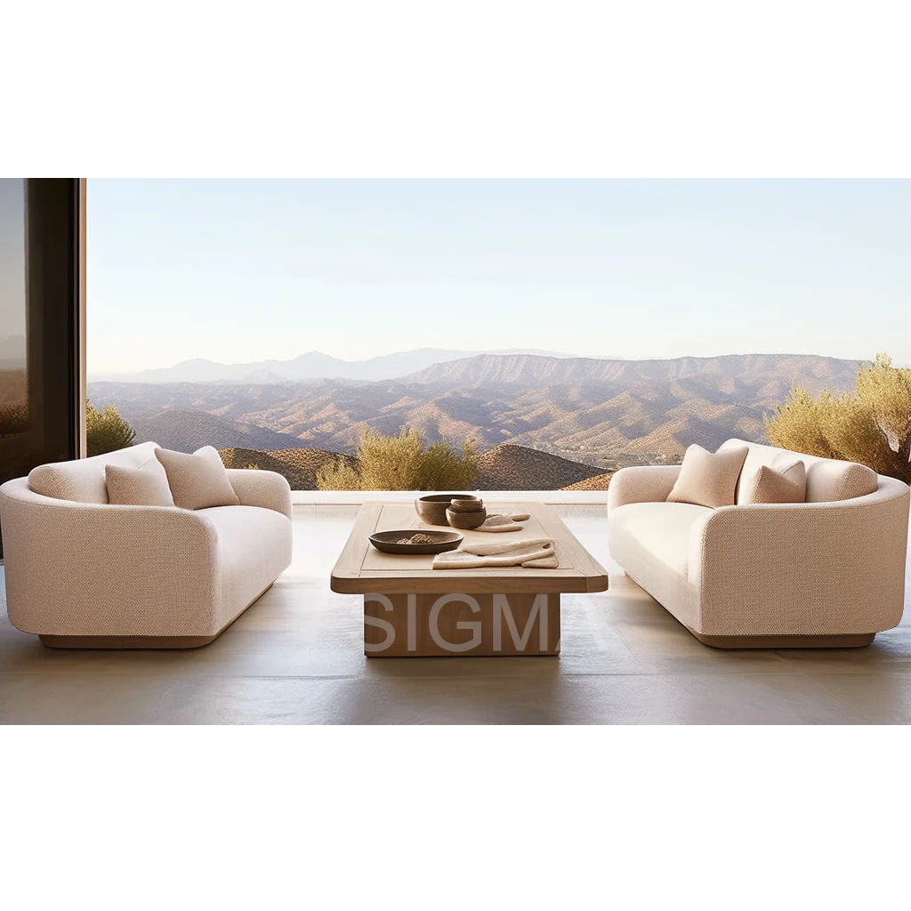 Sigma Hot Sales Durable Modern Teak Solid Wood Outdoor Farmhouse Garden Sofa Eco-Friendly Waterproof Comfortable