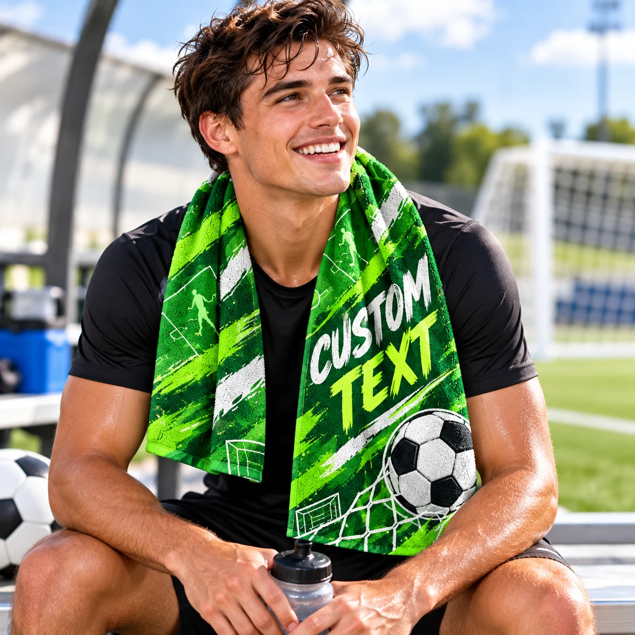 Custom Fan Stadium Towel Personalized Sports Towel 80x30cm 100x30cm Microfiber Cheer Towel for Football Soccer Game Team Support