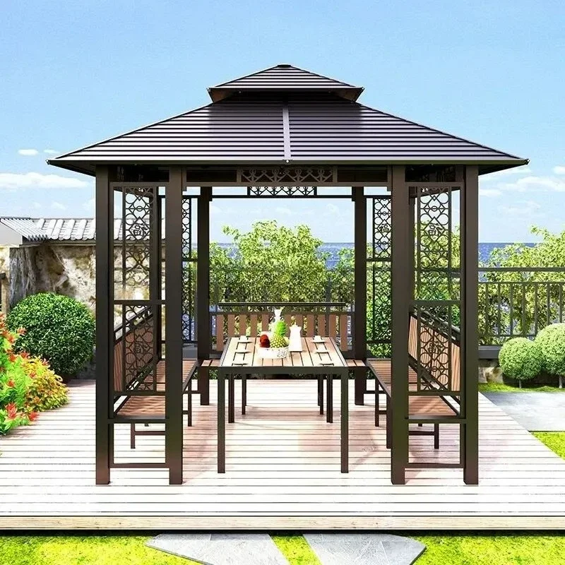 YY- outdoor gazebo courtyard outdoor wrought iron tent villa leisure galvanized pavilion balcony awning awning