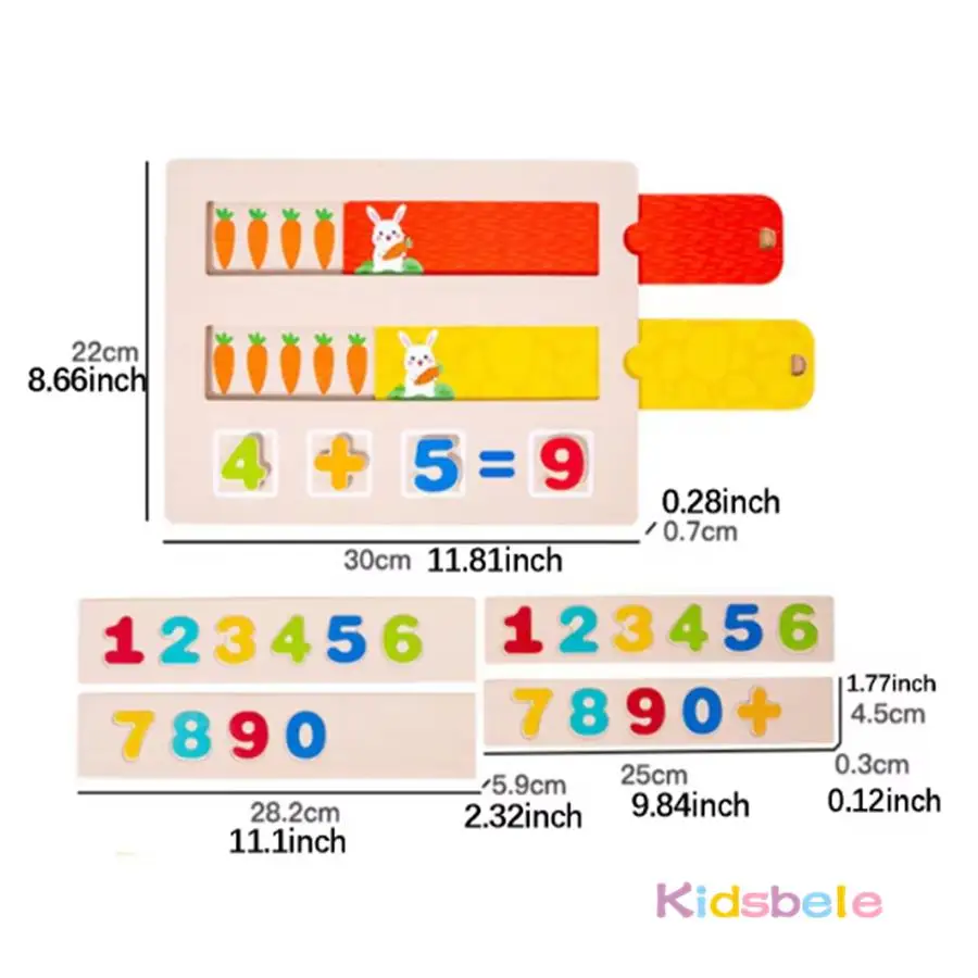 Mathe-Lernspielzeug aus Holz, Karotte, Zählen, Addition und Subtraktion von Zahlen, Puzzlespiel, Kinder, logisches Denken, Training, Mathe-Spielzeug