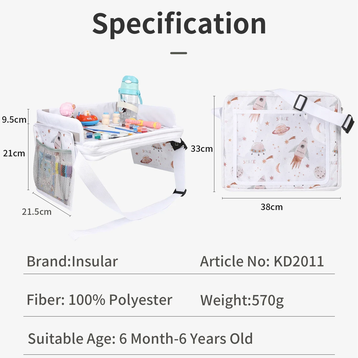 กระดานเขียนแบบพกพาสำหรับเด็กในรถยนต์ พร้อมกระเป๋าเก็บของสำหรับแท็บเล็ตและอุปกรณ์วาดภาพ