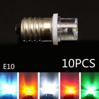10PCS E10 astigmatism instruct Light bulb 3V E10 6V instrument bulb 4.5V E10 8V LED red blue green Mechanical Indicator E10 bulb