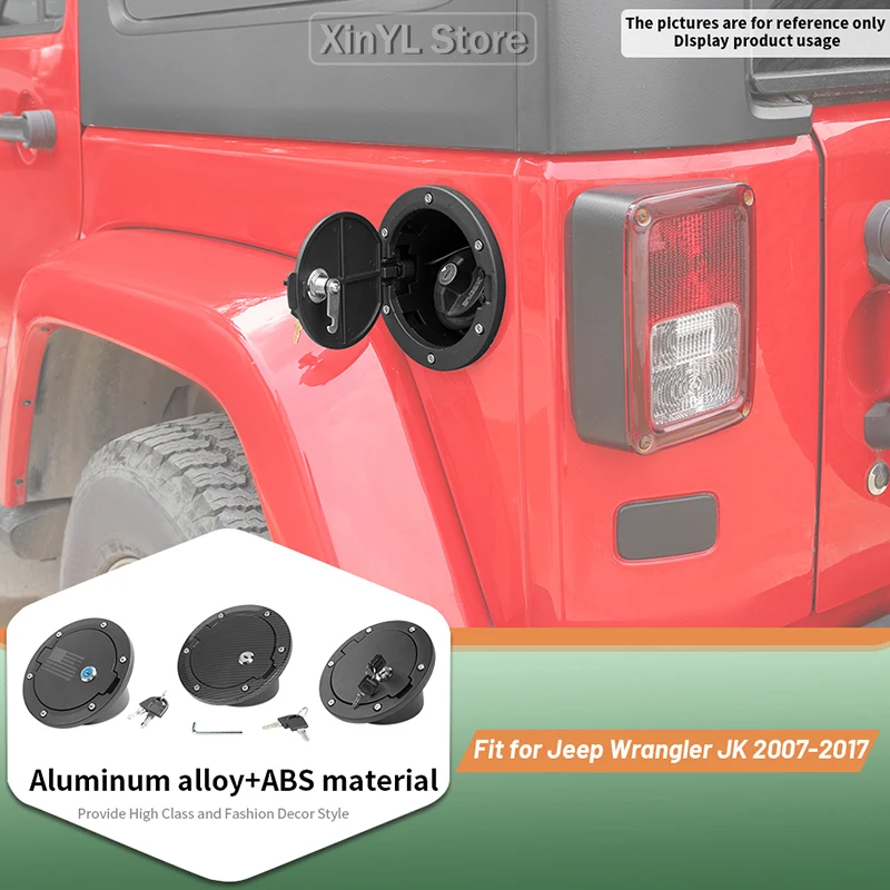 

Black Car Exterior Fuel Cap Decoration Cover for Jeep Wrangler JK 2007 2008 2009 2010 2011 2012 2013 2014 2015 2016 2017