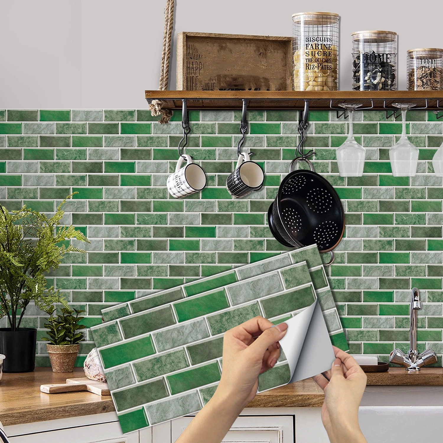 

Marble Peel and Stick Wall Tiles, Waterproof Self-Adhesive Backsplash for Kitchen Bathroom DIY Decor