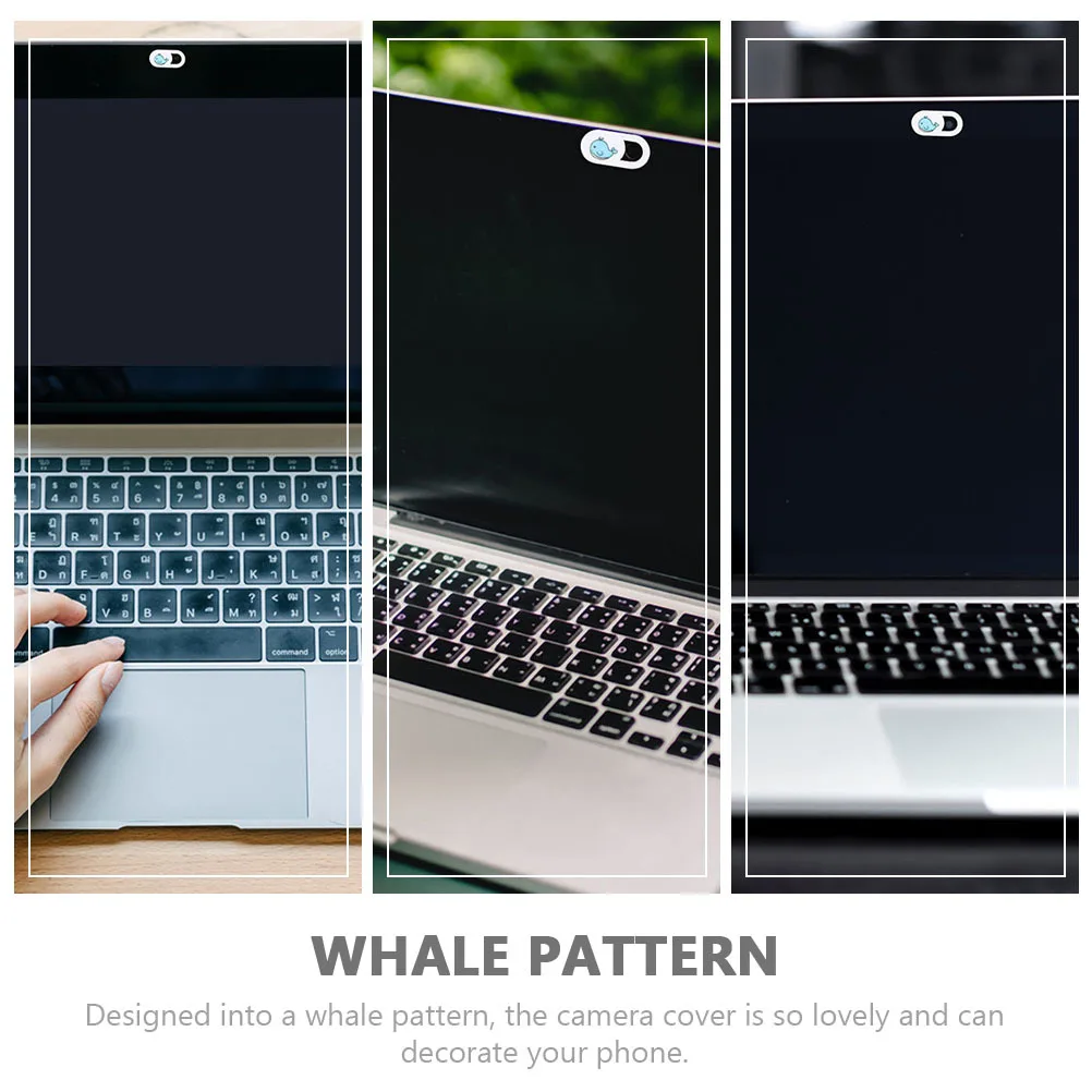 

4Pcs Privacy Protection Webcam Slider Whale Pattern Ultra Thin Laptop Camera Cover Slide Self-Adhesive Webcam Privacy Lens