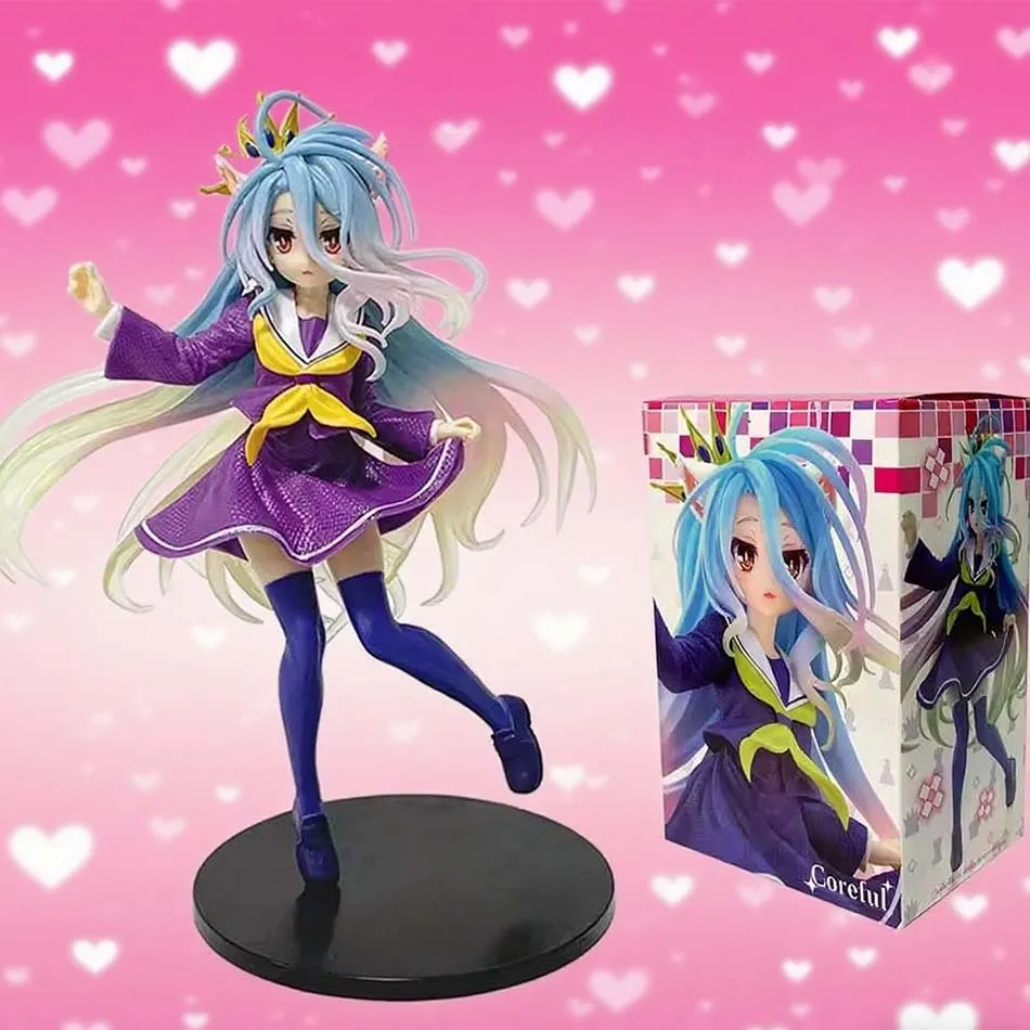 ฟิกเกอร์อนิเมะ No Game No Life สีขาว ขนาด 19 ซม.  โมเดล PVC ของสะสม ของเล่นสะสม ของขวัญ