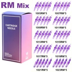 50/100pcs Mixd SIze Curved Magnum Tattoo Needle Cartridge 5/7/15/17/19RM Stranded Round Magnum Tattoo Cartridge Needle Supplies